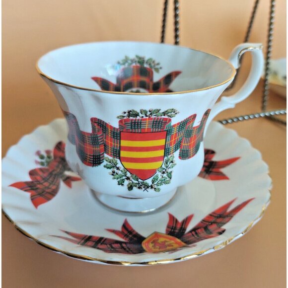 Royal Albert Footed Montrose Shape Teacup And Saucer Tartan Series - Picture 5 of 13